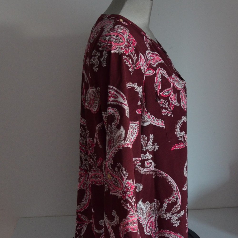 Croft & Barrow Paisley Patterned Blouse Women's Size Petite Large - Picture 7 of 13